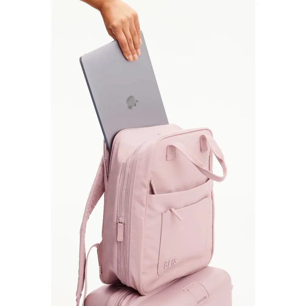 NWT BEIS The Expandable Backpack in Atlas Pink